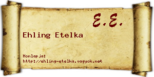 Ehling Etelka névjegykártya